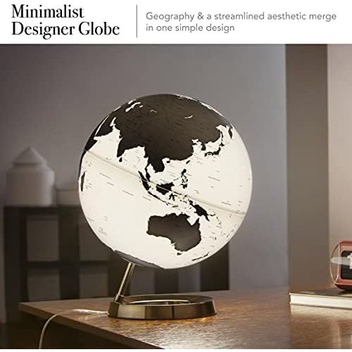  Waypoint Geographic Light & Color Designer Series 12-inch Illuminated Decorative Desktop Globe (Charcoal)