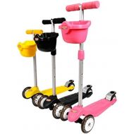 Kinder Roller Dreiradscooter Roller 2-6-8-12 Dreirad-EIN-Fuss-Roller Verstellbarer FANJIANI (Farbe : Rosa)