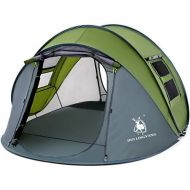 HUI LINGYANG 4 Person Easy Pop Up Tent-Automatic Setup Sun Shelter for Beach- Instant Family Tents for Camping,Hiking & Traveling