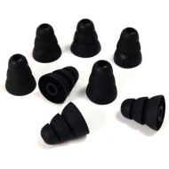 [아마존베스트]Xcessor Triple Flange Conical Replacement Silicone Earbuds 4 Pairs (Set of 8 Pieces). Compatible With Most In Ear Headphone Brands. Size: LARGE. Black
