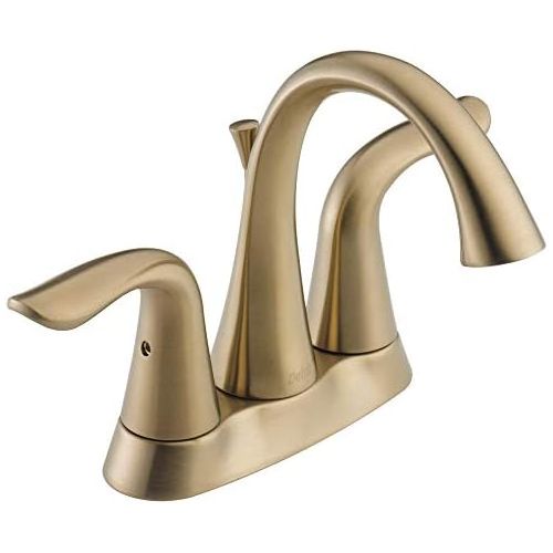  Delta Faucet Lahara Gold Bathroom Faucet, Centerset Bathroom Faucet, Diamond Seal Technology, Metal Drain Assembly, Champagne Bronze 2538-CZMPU-DST