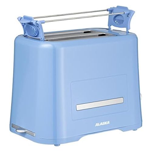  ALASKA Toaster TA 2209 DSB | Blau | Doppelschlitz | 2 Scheiben | Mit integriertem Broetchenaufsatz | Kabelaufwicklung | 870 W | elektr. Roestgradkontrolle