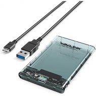 WAVLINK SATA to USB 3.0 External Hard Drive Enclosure,2.5 inch 5mm/7mm/9.5mm SATA I/II/III HDD SSD,Portable Clear Hard Disk Case,Support UASP & 4TB Drives,Tool-Free Design