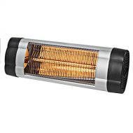 Comfort Zone CZPH10 1500-Watt Outdoor and Indoor Patio Heater, Wall-Mounted, Carbon Fiber Element and Adjustable Thermostat, Black