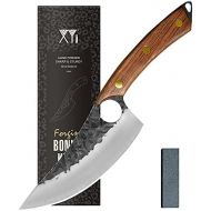XYJ FULL TANG 5 Inch Handmade Boning Knife High Carbon Steel Outdoor Survival Camping Serbian Knife Razor Sharp Hammered Blade