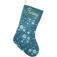 FunnyCustomShop OOshop Personalized Christmas Stockings Nice Bubbles with Name Custom Xmas Holiday Fireplace Festive Gift Decor 17.52 x 7.87 Inch