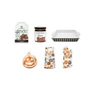 Ayuni Gifts of the World Olive Oil Chocolate Brownies & Caramel Sauce Bakers Gift Set with a Stoneware Baking Dish, Oven Mitt, Potholder & Kitchen Towel (Double Chocolate Brownies & Pumpkin Spice Caramal S