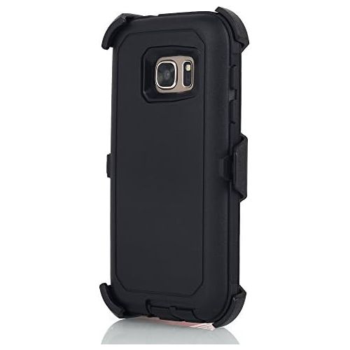  [아마존베스트]Galaxy S7 Case, AICase [Heavy Duty] [Full Body] Tough 4 in 1 Rugged Shockproof Cover with Belt Clip Armor Protective Cover for Samsung Galaxy S7 (2016) (Black)