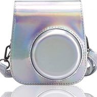 Frankmate PU Leather Camera Case Compatible with Fujifilm Instax Mini 11 Instant Camera with Adjustable Strap and Pocket (Magic Silver)