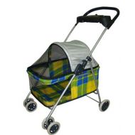 BestPet Pet Stroller 4 Wheels Posh Folding Waterproof Portable Travel Cat Dog Stroller with Cup Holder