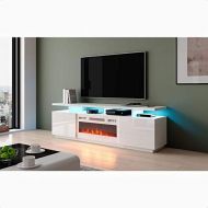 MilanHome Genoveva TV Stand for TVs up to 78 Electric Fireplace Included, Commercial Warranty: Yes, Suggested Number of People: 2