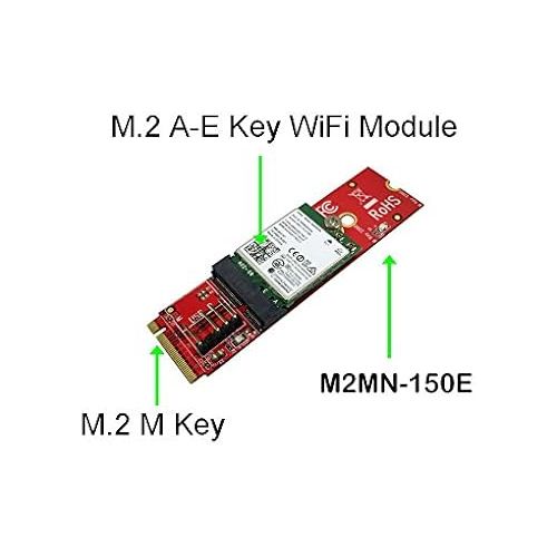  Ableconn M2MN-150E M.2 Converter Board for Key E M.2 Module - Install M2 E Key Module to M Key Socket on Motherboard