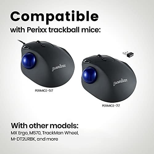  [아마존베스트]Perixx PERIPRO-303GB Kleiner Trackball, 34mm Ersatzball fuer Perimice und M570, Elecom, Kensington, Glanzend Blau