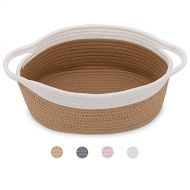 [아마존베스트]ABenkle Small Woven Basket | Cute Gray Rope Basket | Cotton Basket | Room Storage Basket | Cat Basket|Empty Gift Basket with Handles Basket, 12x 8 x 5 Shelf Storage Basket（Brown）