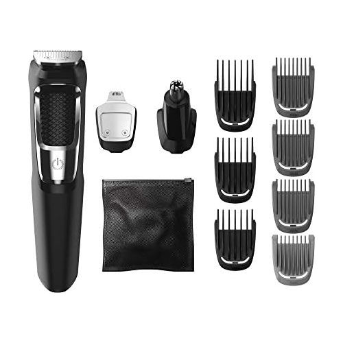 필립스 Philips Norelco Multigroom Series 3000 MG3750 / 50 Beard Face and Body Hair Trimmer for Men 13 Accessories No Oil Blade Required