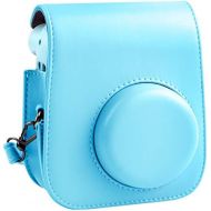 SAIKA Protective & Portable Case Compatible with Fujifilm Instax Mini 11 Instant Camera with Accessories Pocket and Adjustable Strap - Sky Blue