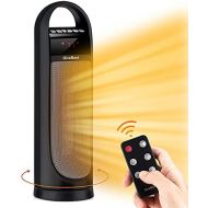 GiveBest Tower Space Heater, Portable Ceramic Heater 1500W/900W with Remote Control, Timer, Thermostat, Overheat & Tip-Over Protection, Rotating Electric Heater for Room Home Offic