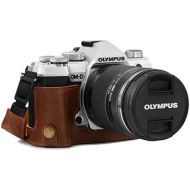 MegaGear Ever Ready Genuine Leather Camera Half Case Compatible with Olympus OM-D E-M5 Mark III