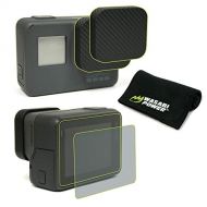 Wasabi Power Lens Cap (x2) & Screen Protector (x2) for GoPro HERO7, HERO6, HERO5 Black