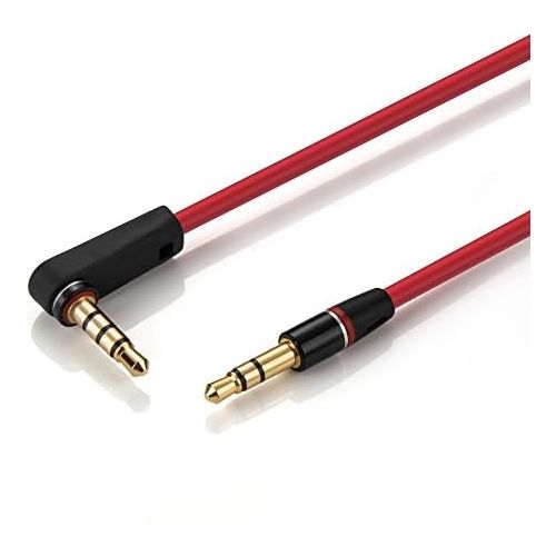  [아마존베스트]Phone Star Audio extension cable replacement cable for Dr. DRE Beats headphones with volume control, microphone and call answering in red - 3.5 mm AUX stereo