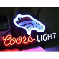 DESUNG Desung New 20x16 Denver Sports Team Bronco Coors Light Neon Sign (Multiple Sizes) Man Cave Bar Pub Beer Handmade Neon Light FX71