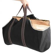 TOPINCN Large Canvas Log Tote Bag Carrier Firewood Carrier Holder Wood Log Carrying Bag for Outdoor Fireplace Stove Accessories