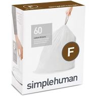 simplehuman Code F Custom Fit Drawstring Trash Bags in Dispenser Packs, 25-30 Liter / 6.6-8 Gallon, White ? 60 Liners
