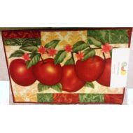 The Pecan Man 5 RED APPLES, PRINTED NYLON KITCHEN RUG (non skid latex back),1Piece 18x30