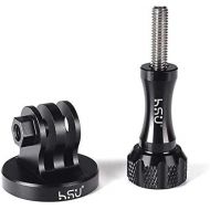 HSU Aluminum Alloy Metal GoPro Tripod/Monopod Mount with Aluminum Thumbscrew for GoPro Hero 10, 9, 8, 7, 6, 5, 4, 3+, 3, 2, 1 HD, AKASO Campark and Other Action Cameras (Black)