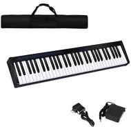 [아마존베스트]Costzon 61-Key Portable Digital Piano, Upgraded Premium Electric Keyboard W/ 128 Rhythm, 128 Tone, Sustain Pedal, MIDI/USB Interface, Power Supply, Bluetooth Function (Black)