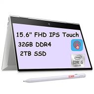 HP 2021 Flagship Envy x360 Convertible 2 in 1 Laptop 15.6 FHD IPS Touchscreen Intel Quad-Core i5-10210U(Beats i7-8550U) 32GB DDR4 2TB SSD Backlit Fingerprint B&O Webcam Win 10 + Pe