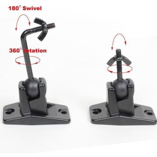  VideoSecu Speaker Wall Ceiling Mount Bracket One Pair for Universal Satellite, fits Keyhole and Thread Hole with 1/4 20 Threads, 4mm and 5mm Black 1ST