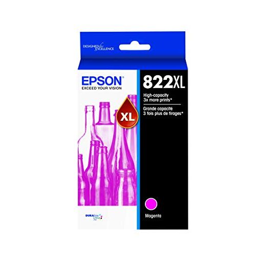 엡손 Epson T822 DURABrite Ultra Ink High Capacity Magenta Cartridge (T822XL320-S) for Select Epson Workforce Pro Printers