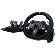 [아마존베스트]Logitech G920 Driving Force Gaming racing steering wheel, twin-engine Force Feedback, 900 ° steering range, leather steering wheel, adjustable stainless steel floor pedals, Xbox On