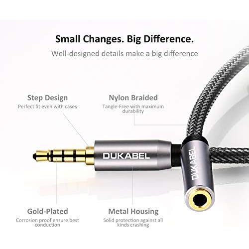  [아마존베스트]DuKabel Headset Extension 4-Pin TRRS Nylon 3.5 mm Stereo Audio Extension Cable (Male to Female) Jack Adapter Cable for Lavalier Microphone with Gold-Plated Contacts - Top Series 1.