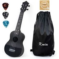 [아마존베스트]Kmise Soprano Ukulele for Beginners Kids Black ukulele 21 inch ukelele Birthday Chrismas gift kit with Bag Picks String