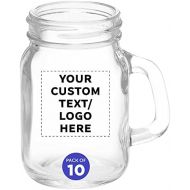 [아마존베스트]DISCOUNT PROMOS 4.5 oz. Mason Jar Sampler Glasses - 10 pack - Customizable Text, Logo - Clear