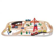 Melissa & Doug Wooden Railway Set, 130 Pieces (E-Commerce Packaging, Great Gift for Girls and Boys - Best for 3, 4, 5 Year Olds and Up)