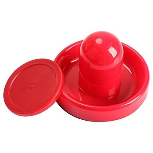  GOSONO Red Air Hockey Pusher Classic Game Air Hockey 4Pcs Table Pucks and 4Pcs Felt Pusher Mallet Grip for Entertainment Table Game