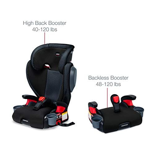  Britax Highpoint 2-Stage Belt-Positioning Booster Car Seat, Cool Flow Gray - Highback and Backless Seat