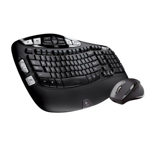 로지텍 Logitech Cordless Desktop Wave Pro Keyboard and Laser Mouse (Black)