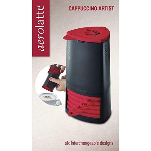  aerolatte Cappuccino Artist 6 Interchangeable Motifs 6 x 6 x 12 cm Black/Red