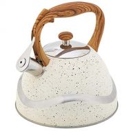 Cabilock 3. 5L Stainless Steel Whistling Tea Kettle Whistling Teakettle with Wood Handle Stove Top Boiling Teapot for Kitchen
