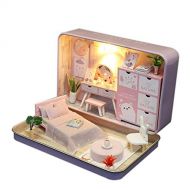 WYD Mark Iron Box Miniature Theater Micro Landscape Doll House Hand Assembled Doll House Kit Mothers Day Fathers Day Birthday Gift (Pink)