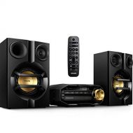 필립스 블루투스 스테레오 시스템 Philips FX10 Bluetooth Stereo System for Home with CD Player , MP3, USB, FM Radio, Bass Reflex Speaker, 230 W, Remote Control Included