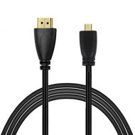 ABLEGRID 6ft Micro HDMI to HDMI 1080P AV HD TV Video Audio Cable Cord Lead Fits for GO Pro CHDHX-501 CHDHS-501 Action Camera