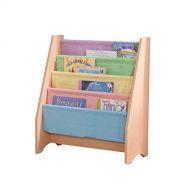 KidKraft Wood & Canvas Sling Bookshelf Furniture for Kids  Pastel & Natural