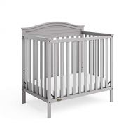 Graco Stella 4-in-1 Convertible Mini Crib with Bonus Mattress ? GREENGUARD Gold Certified, Includes Bonus 2.75 Inch Thick Mattress with Water-Resistant Cover, Pebble Gray