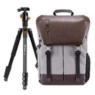 TARION Camera Backpack + Travel Tripod with Ball Head Waterproof Camera Bag with 15.6 Inch Laptop Compartment + 61in Aluminium Camera Tripod Monopod for DSLR SLR Mirrorless Cameras