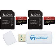 SanDisk Extreme PRO (UHS-1 U3 / V30) A2 400GB MicroSD Memory Card (2 Pack) for GoPro Hero9 Camera (Hero 9 Black) SDSQXCY-400G-GN6MA Bundle with (1) Everything But Stromboli SD & Mi